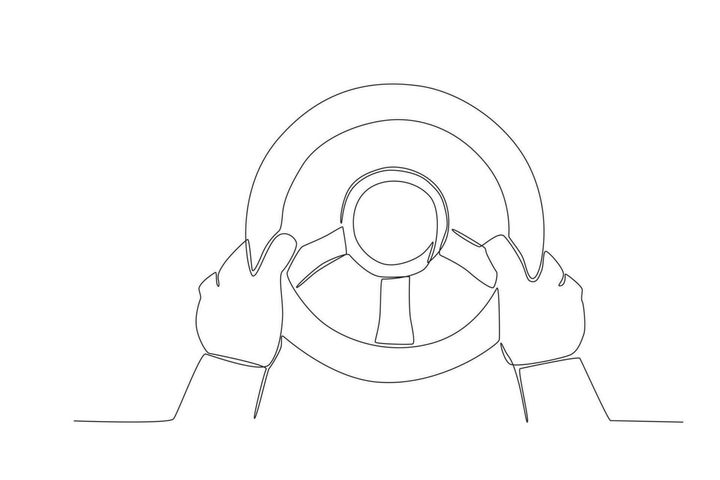 Hands driving a car with enjoy the style vector