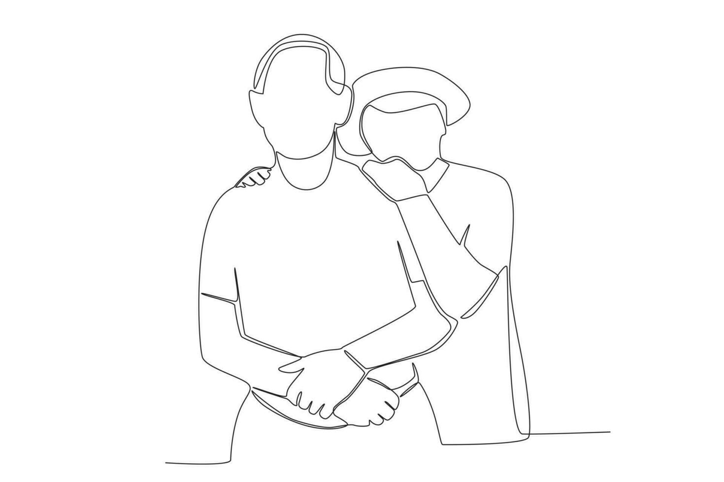 Grandmother wearing a hat hugging grandfather vector