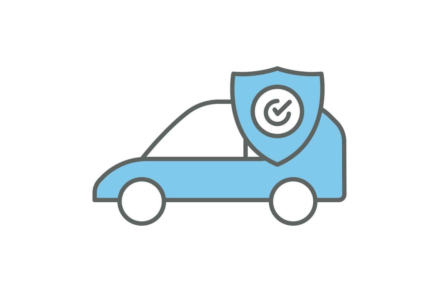 Transport insurance  icon. Vehicle protection symbol. Two tone icon style design. Simple vector design editable