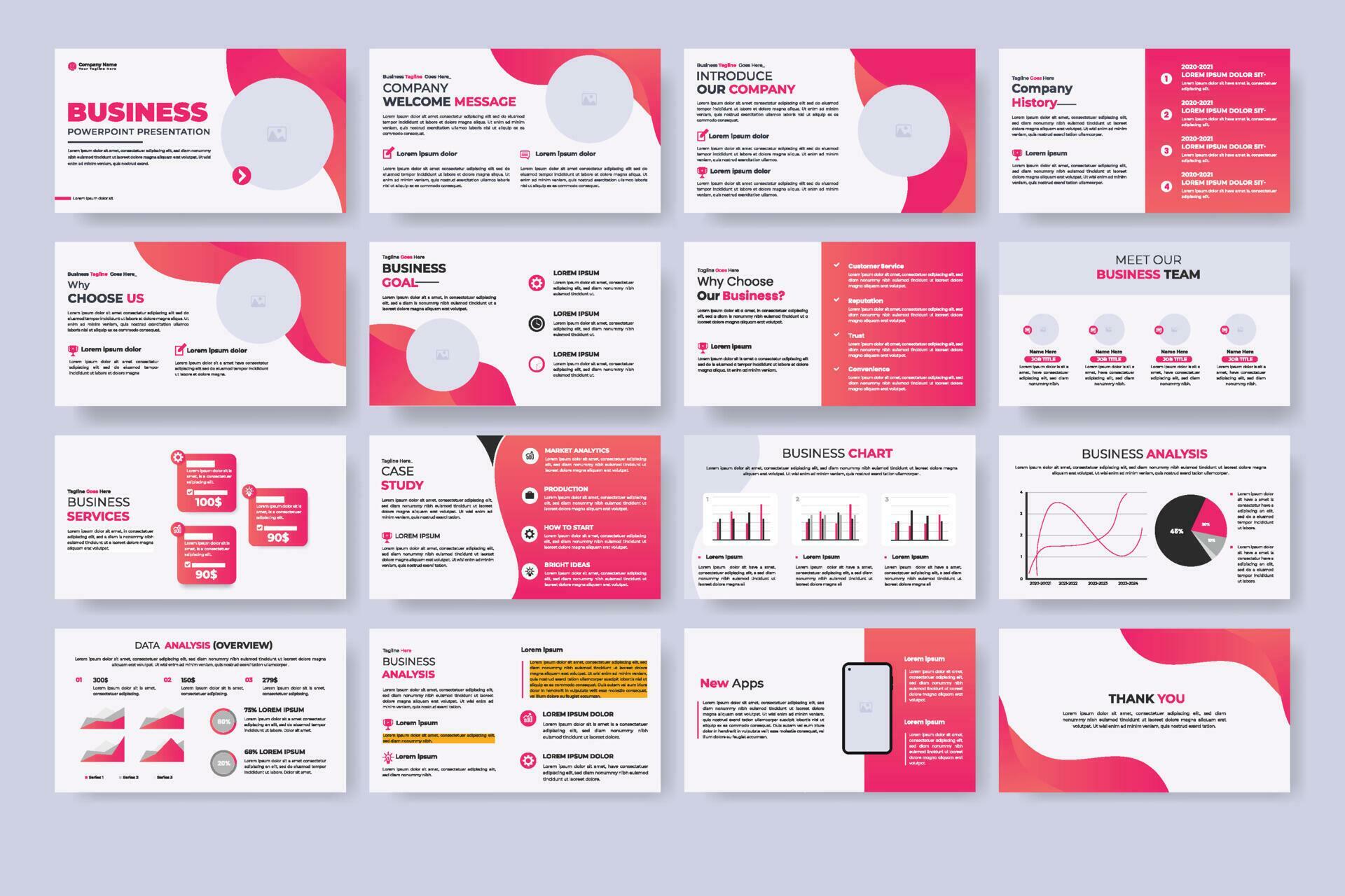 Vector business presentation slides template green color design ...