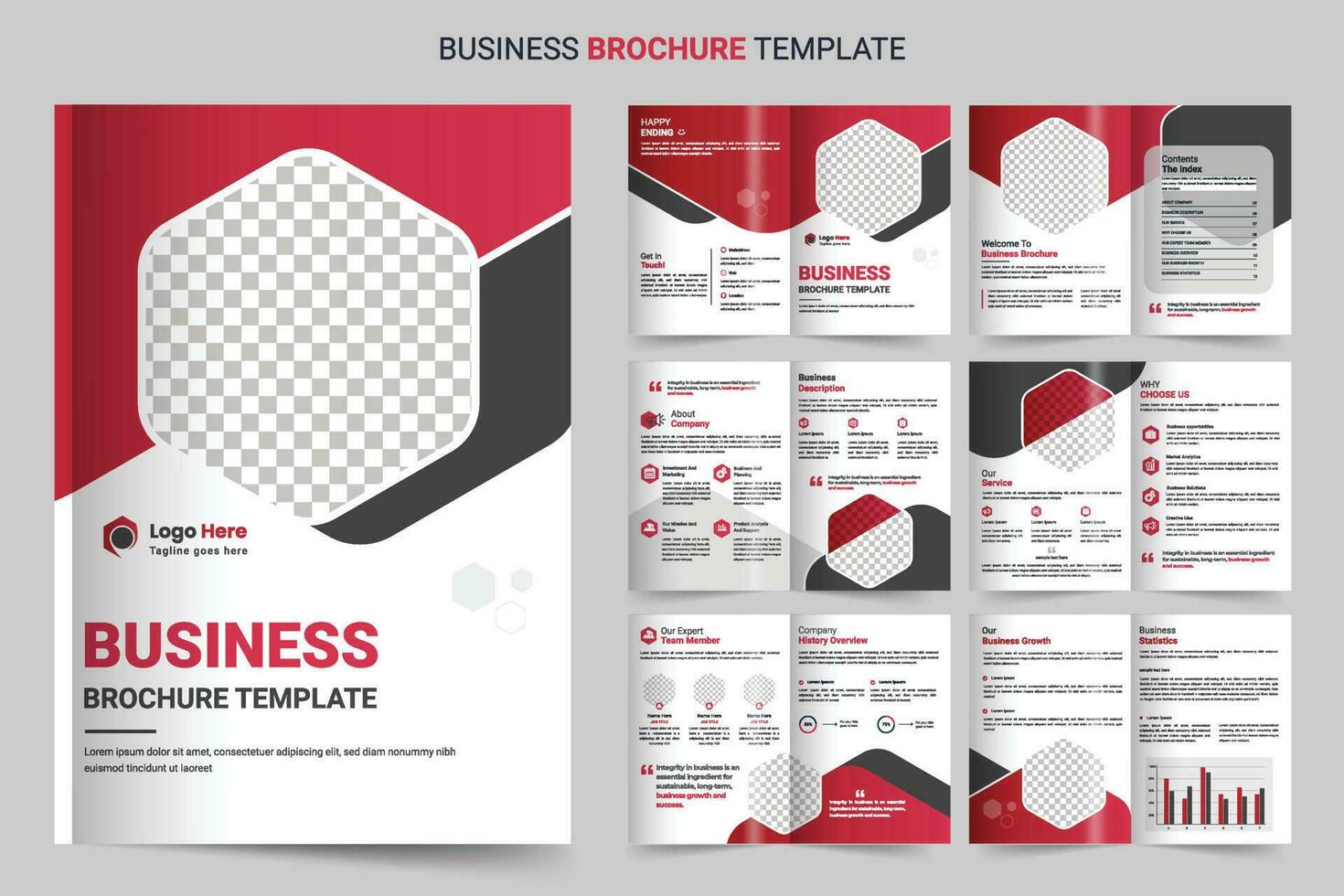 Brochure template layout design and corporate minimal multipage brochure template design vector