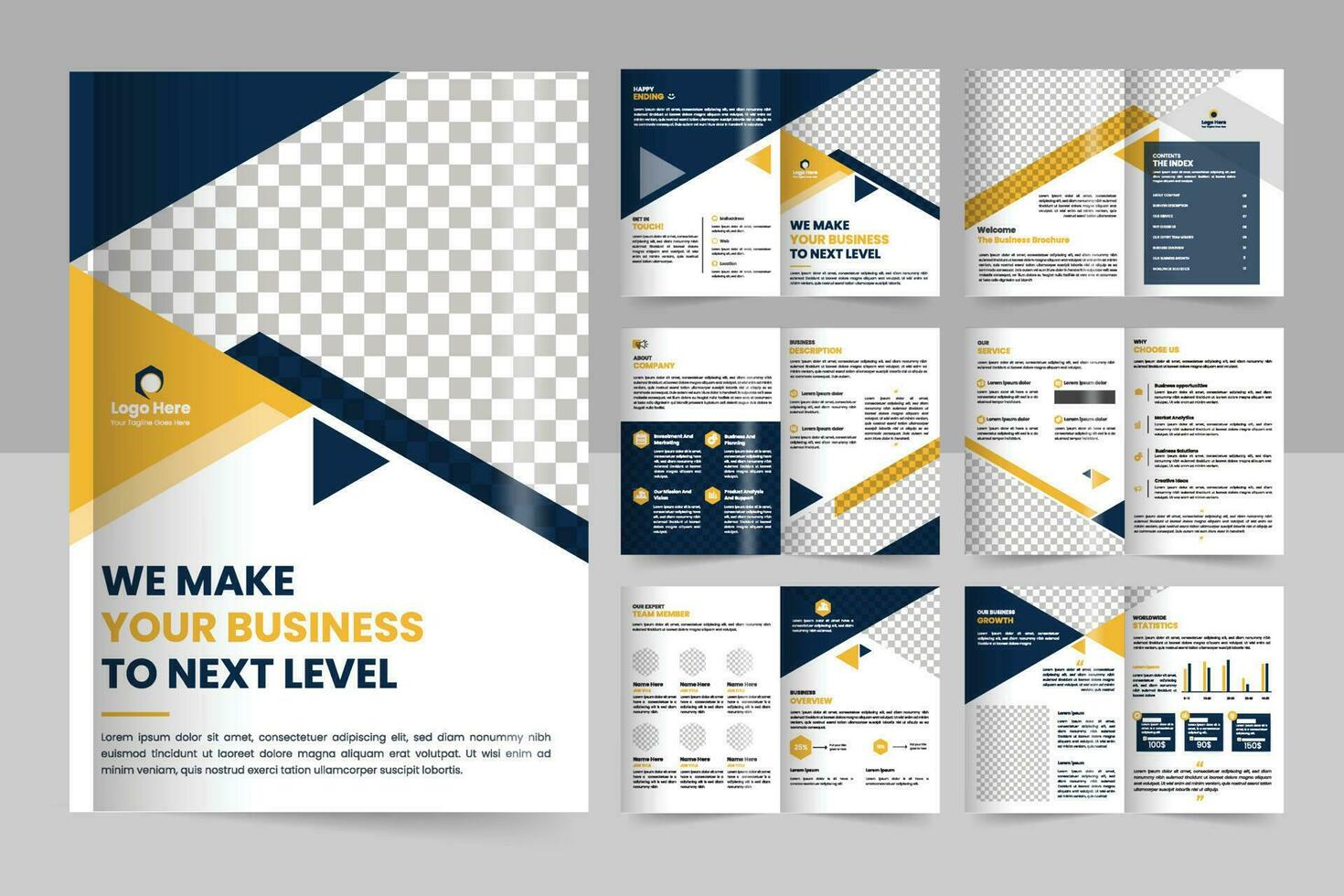 Brochure template layout design and corporate minimal multipage brochure template design vector