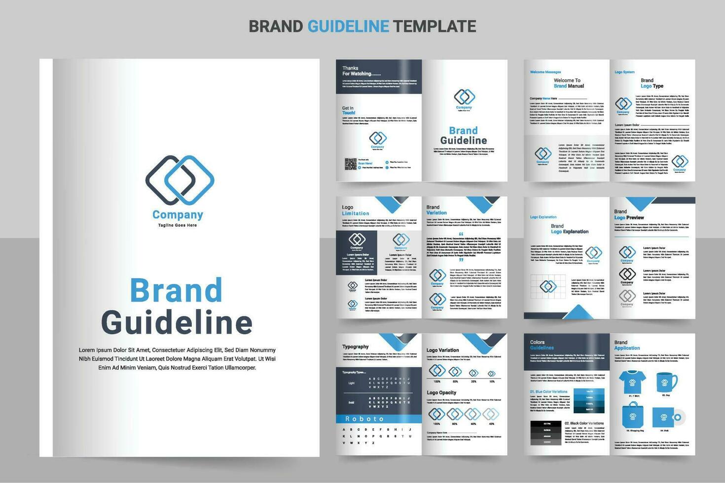 Minimalist luxury brand guide template vector