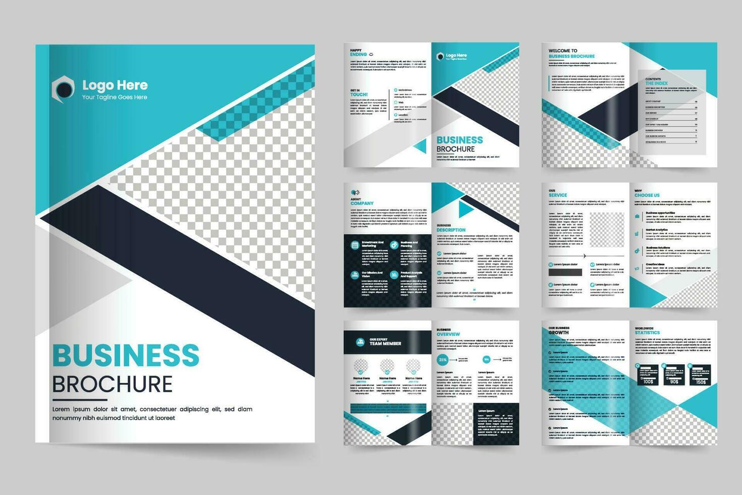 Brochure template layout design and corporate minimal multipage brochure template design vector