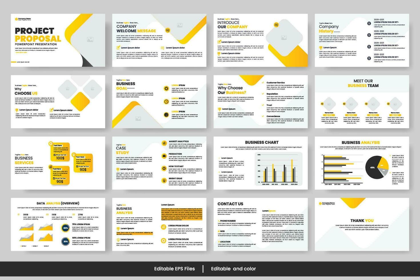 Vector business presentation slides template green color design ...