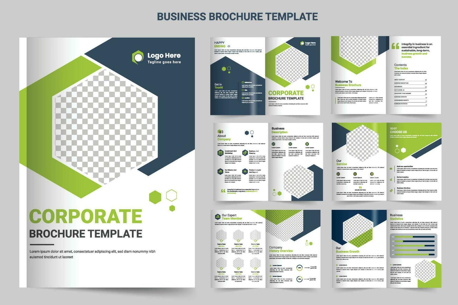 Brochure template layout design and corporate minimal multipage brochure template design vector