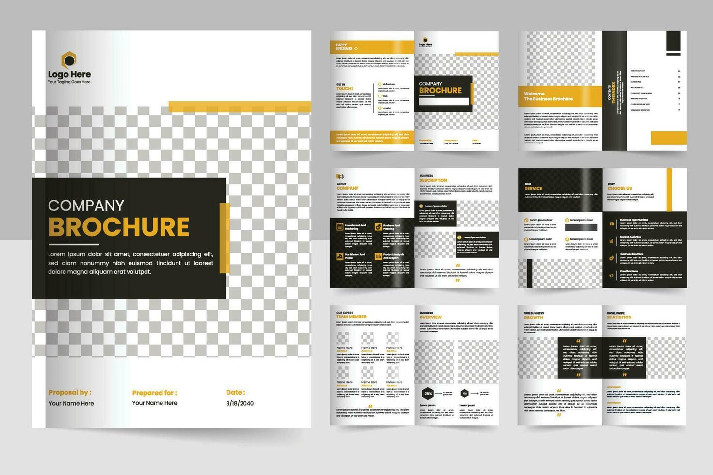 Brochure template layout design and corporate minimal multipage brochure template design vector