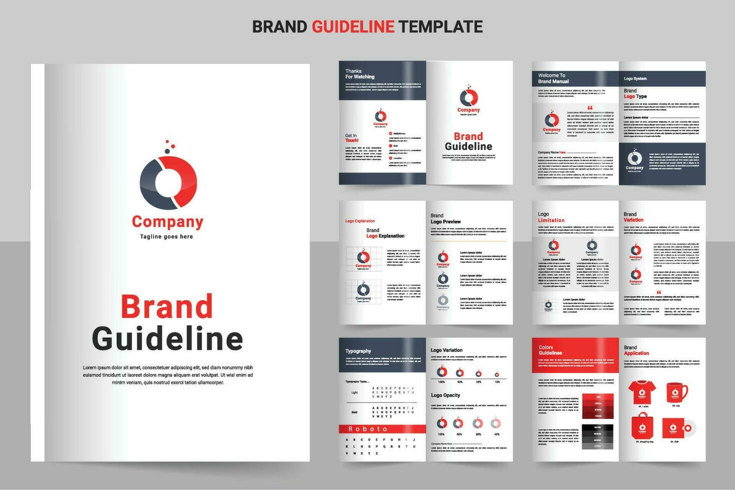 Minimalist luxury brand guide template vector