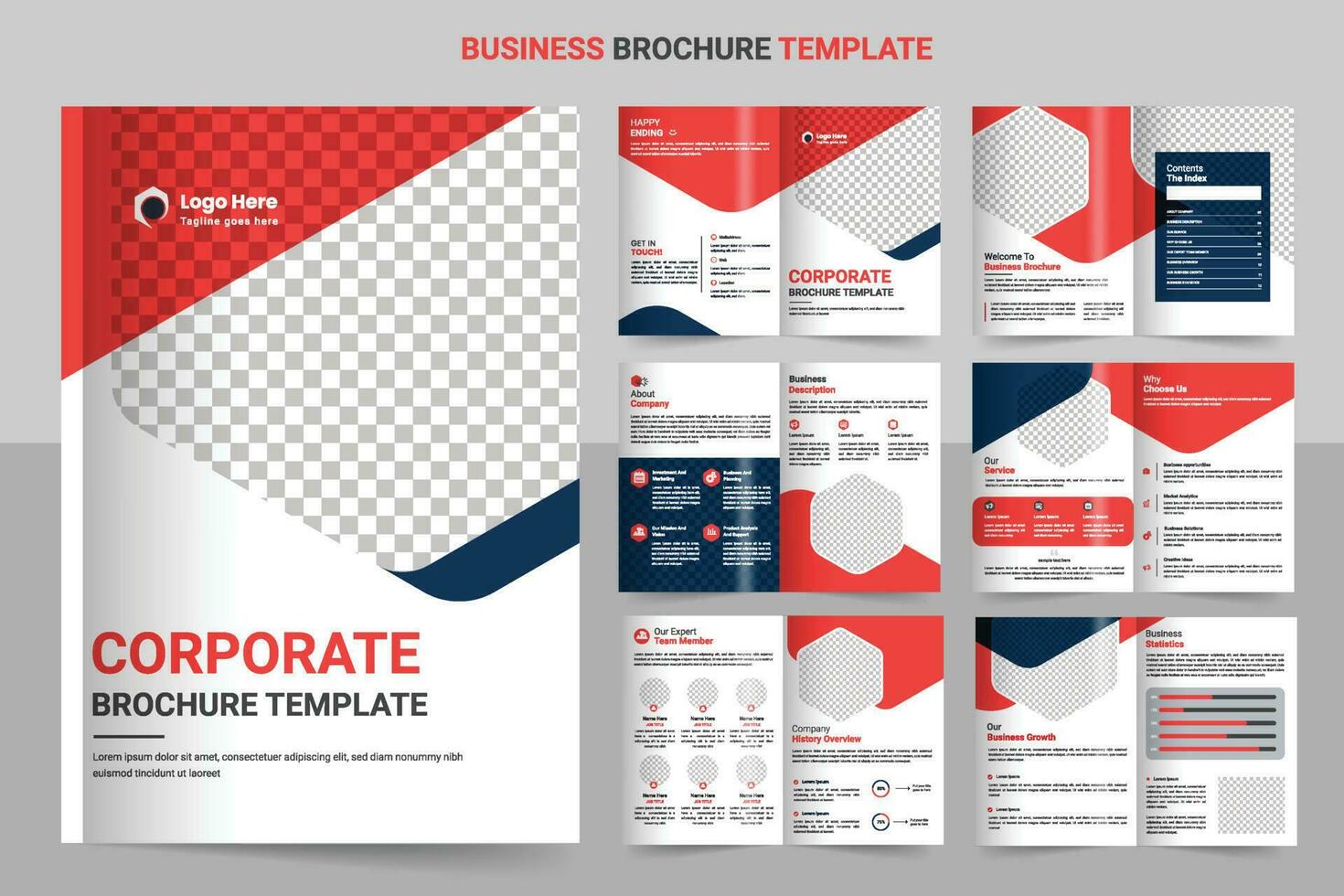 Brochure template layout design and corporate minimal multipage brochure template design vector