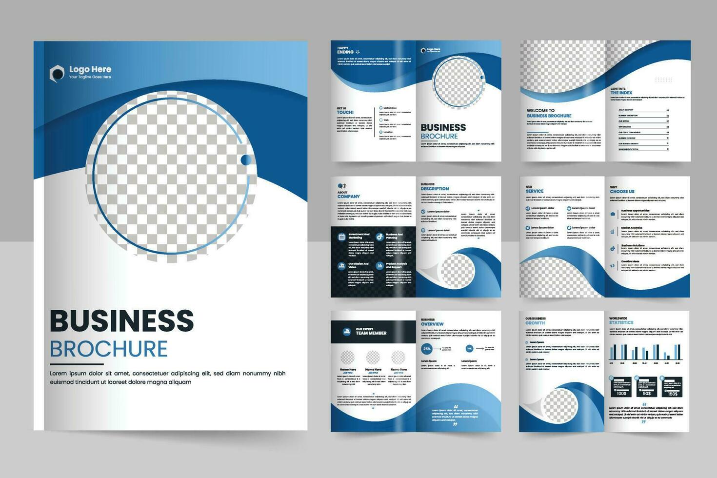 Brochure template layout design and corporate minimal multipage brochure template design vector