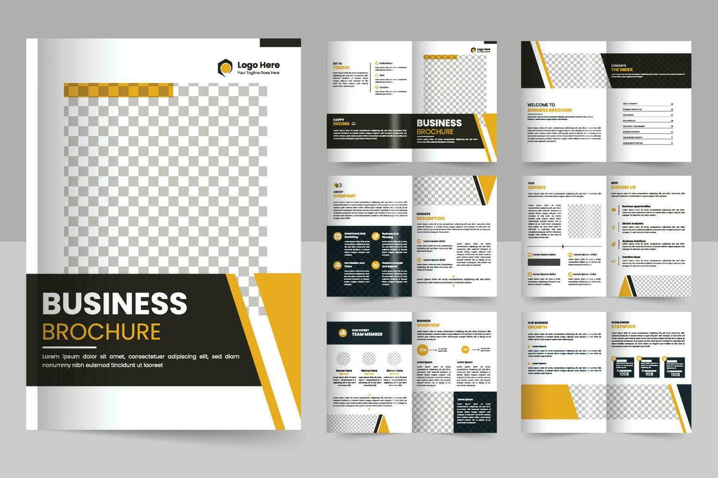 Brochure template layout design and corporate minimal multipage brochure template design vector