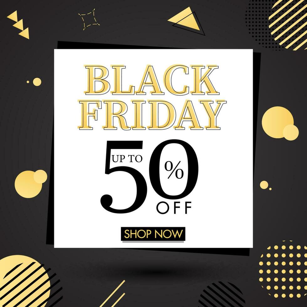 Advertising poster or template design with discount offer for Black Friday Sale. vector