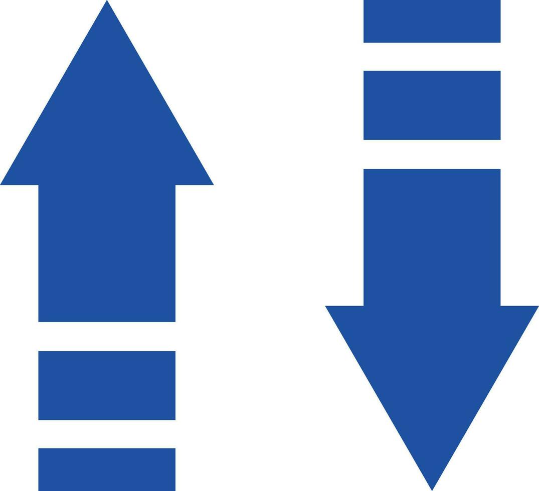 Arrows going up and down, connection and communication icon, isolated vector