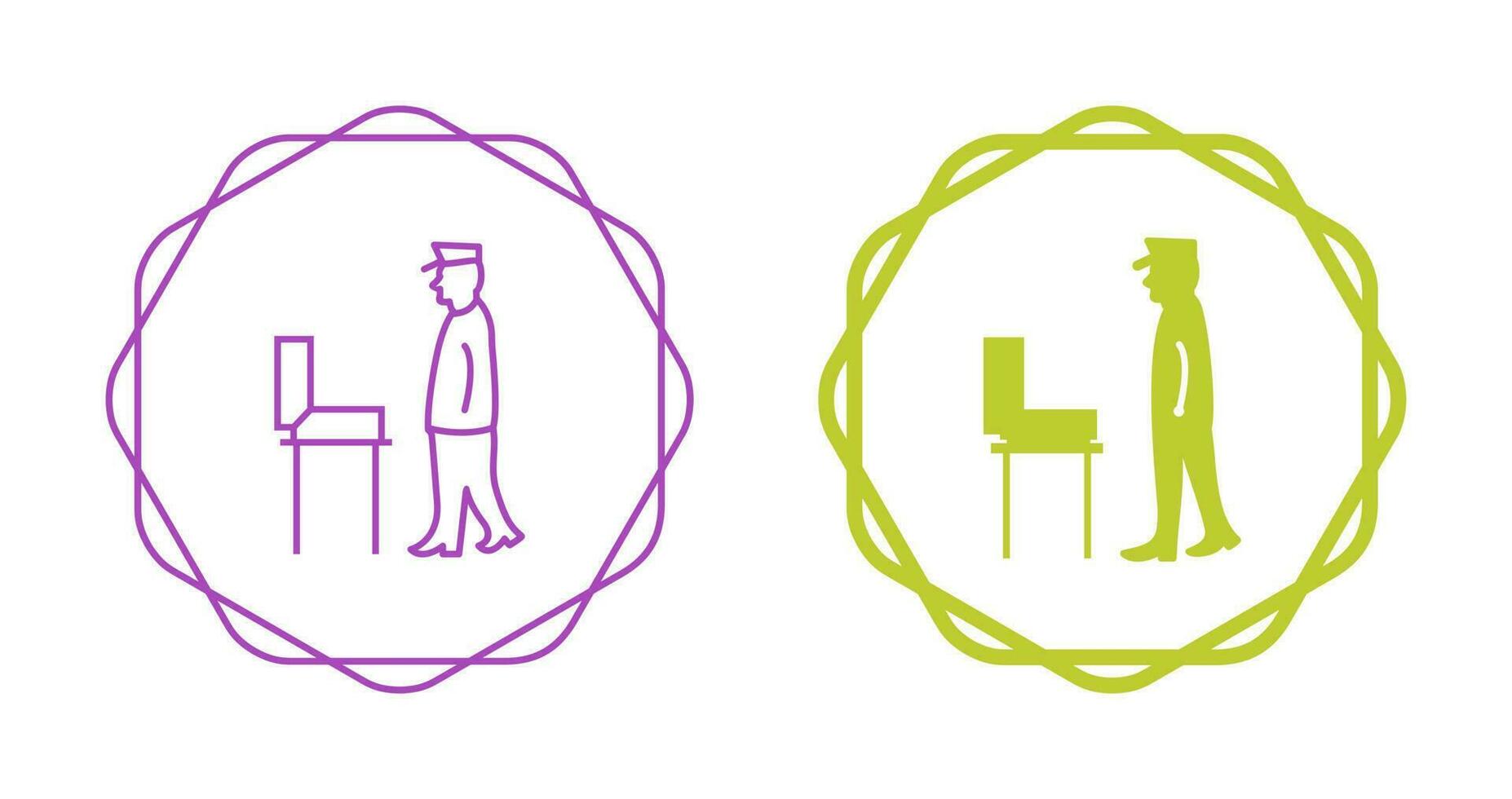 Guard Checking Briefcase Vector Icon