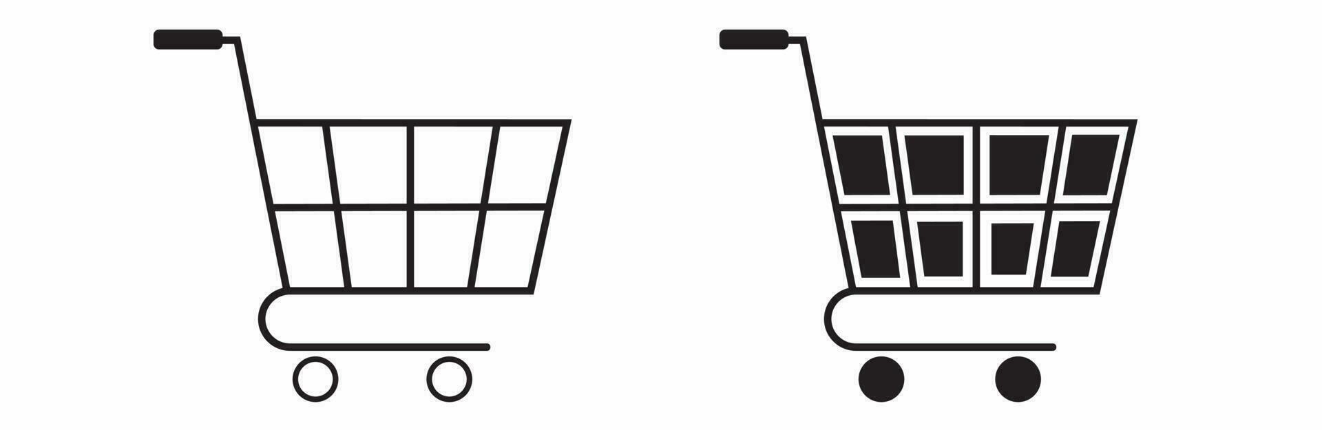 shopping cart vector icon line art