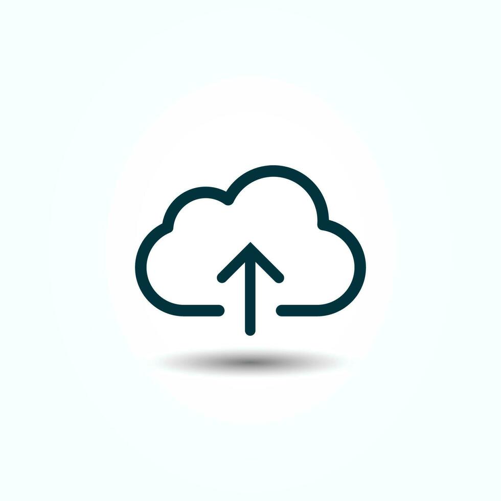 Upload vector icon, Cloud storage symbol.