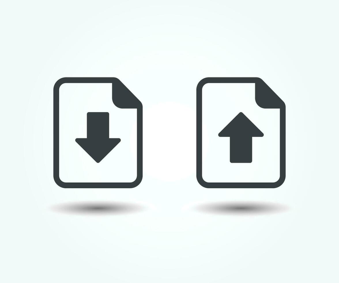 Vector Upload and download File Icon. Document upload and download icon. Vector download and upload button.