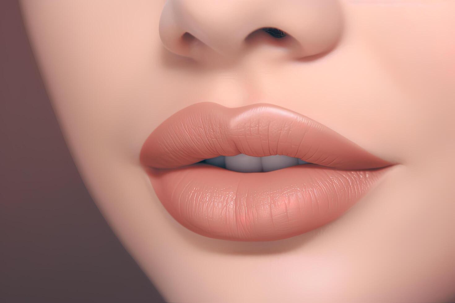 Closeup of woman's lips with day beauty makeup. photo