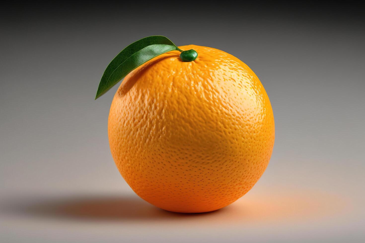 Closeup a fresh whole orange citrus fruit isolate. photo