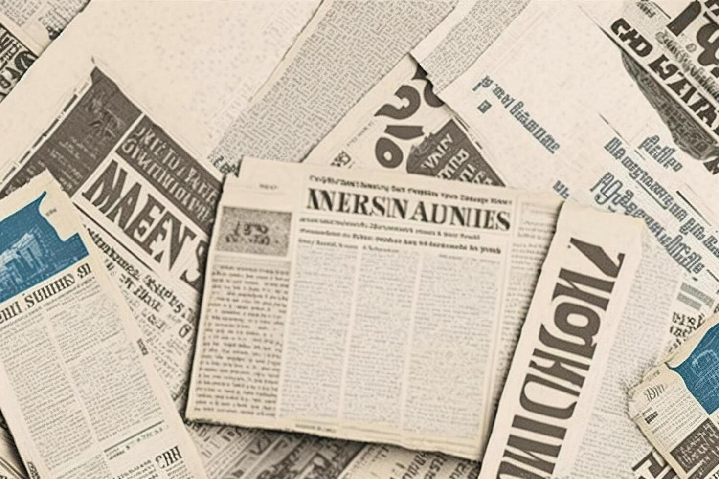 An old vintage newspaper pieces background. photo