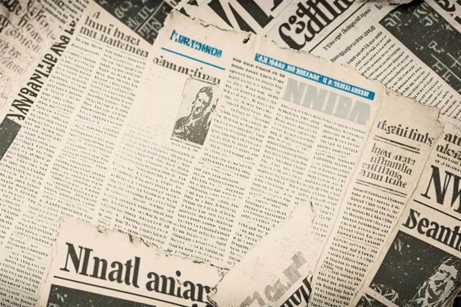 Realistic Photo of Newspaper Paper Grunge Vintage Old Aged