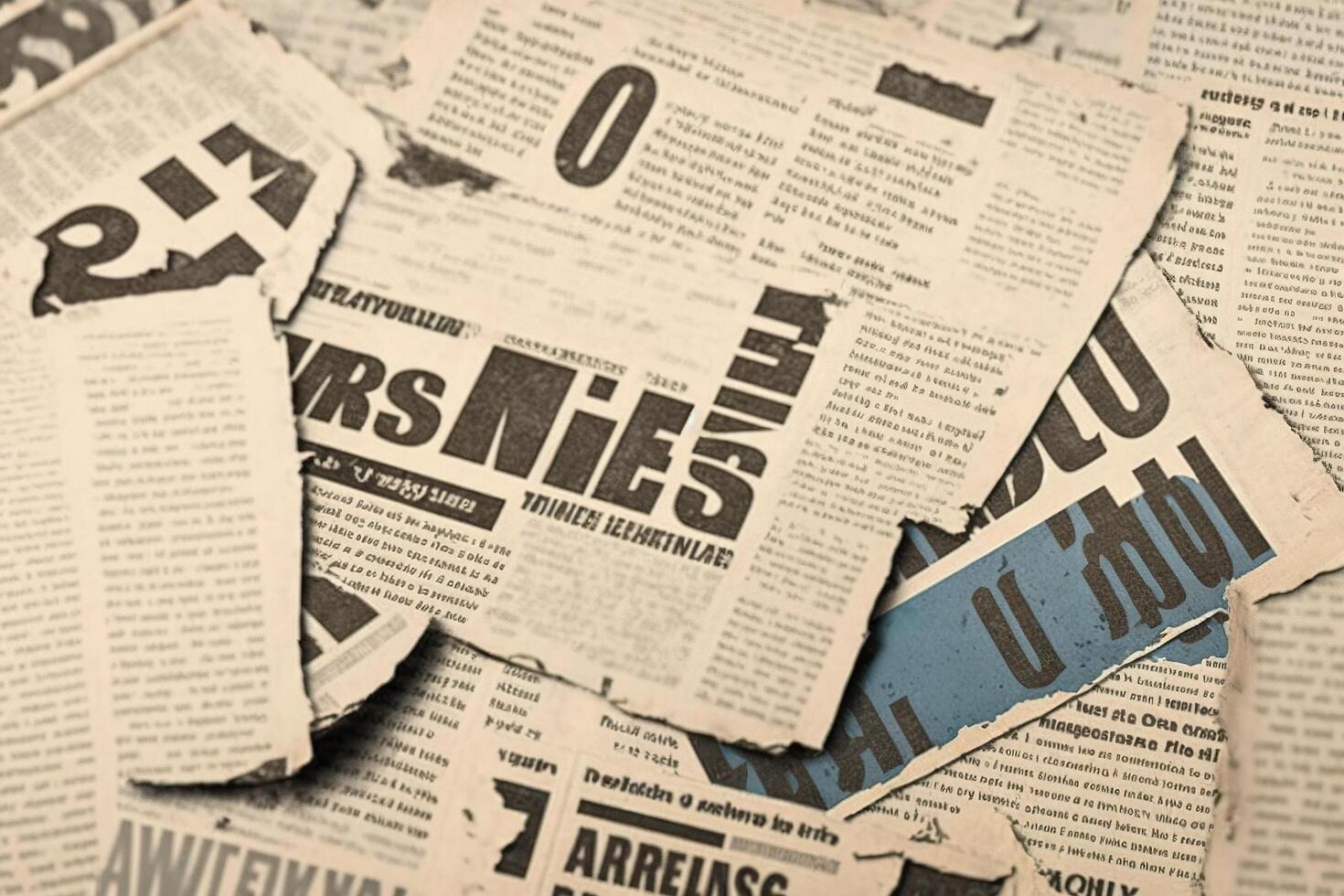 An old vintage newspaper pieces background. photo