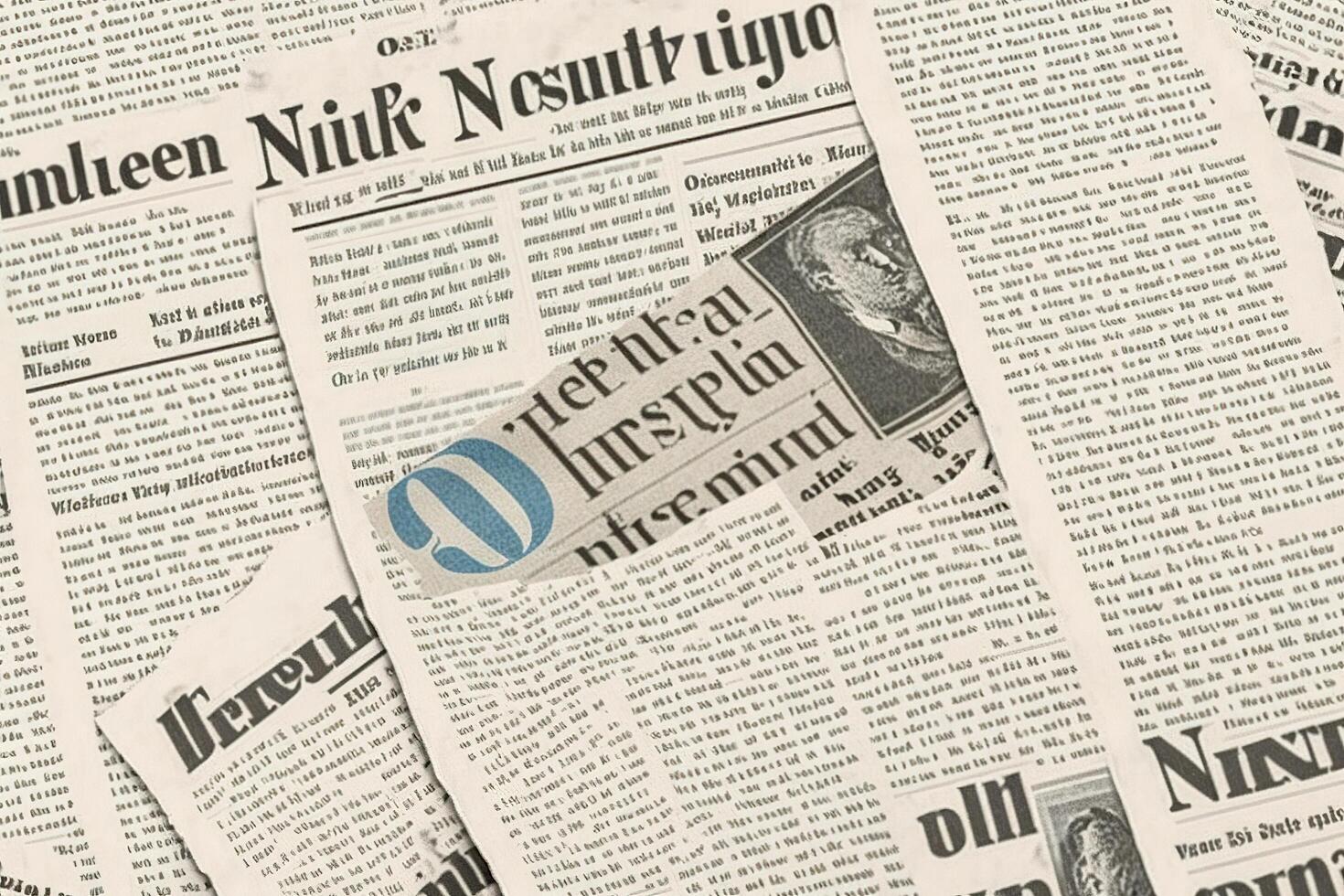 An old vintage newspaper pieces background. photo