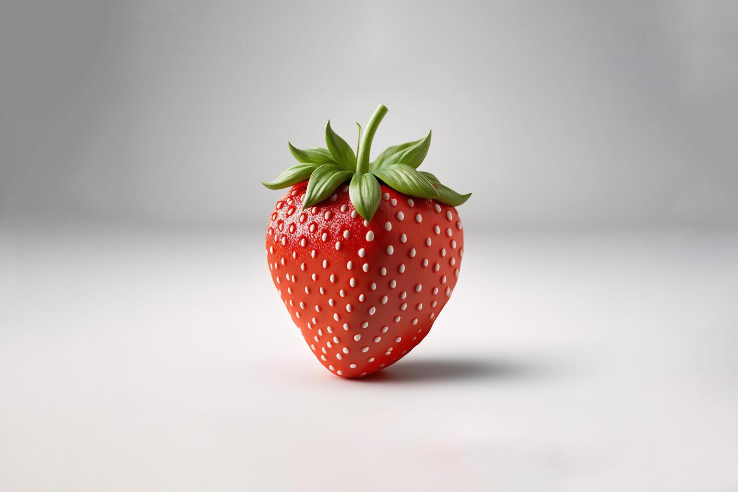 Fresh single whole strawberry isolates. photo