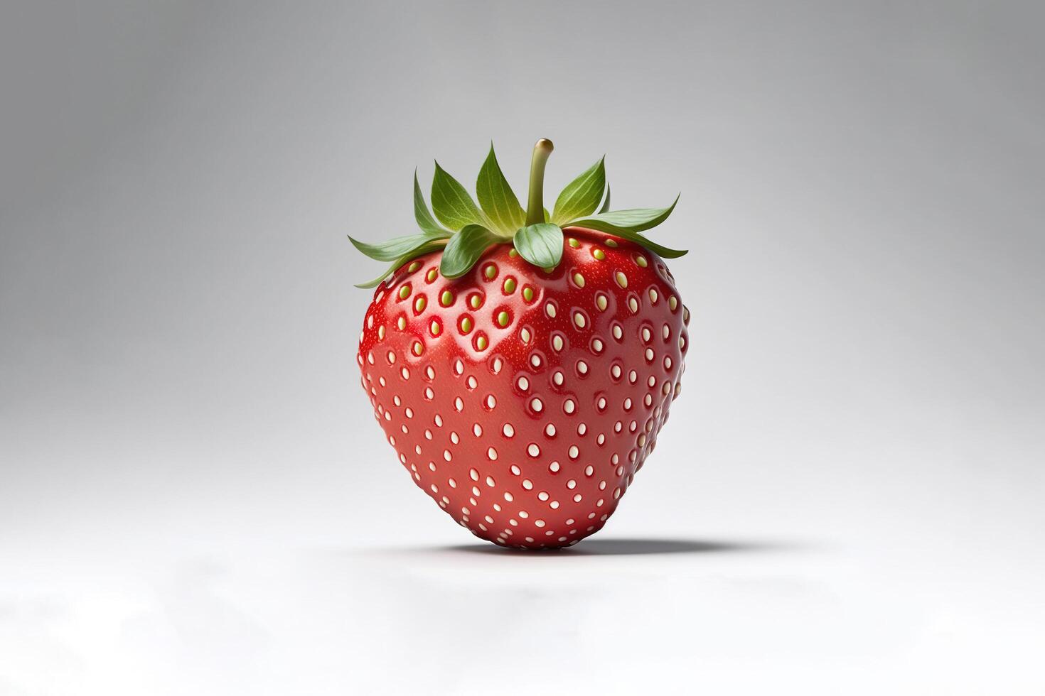 Fresh single whole strawberry isolates. photo