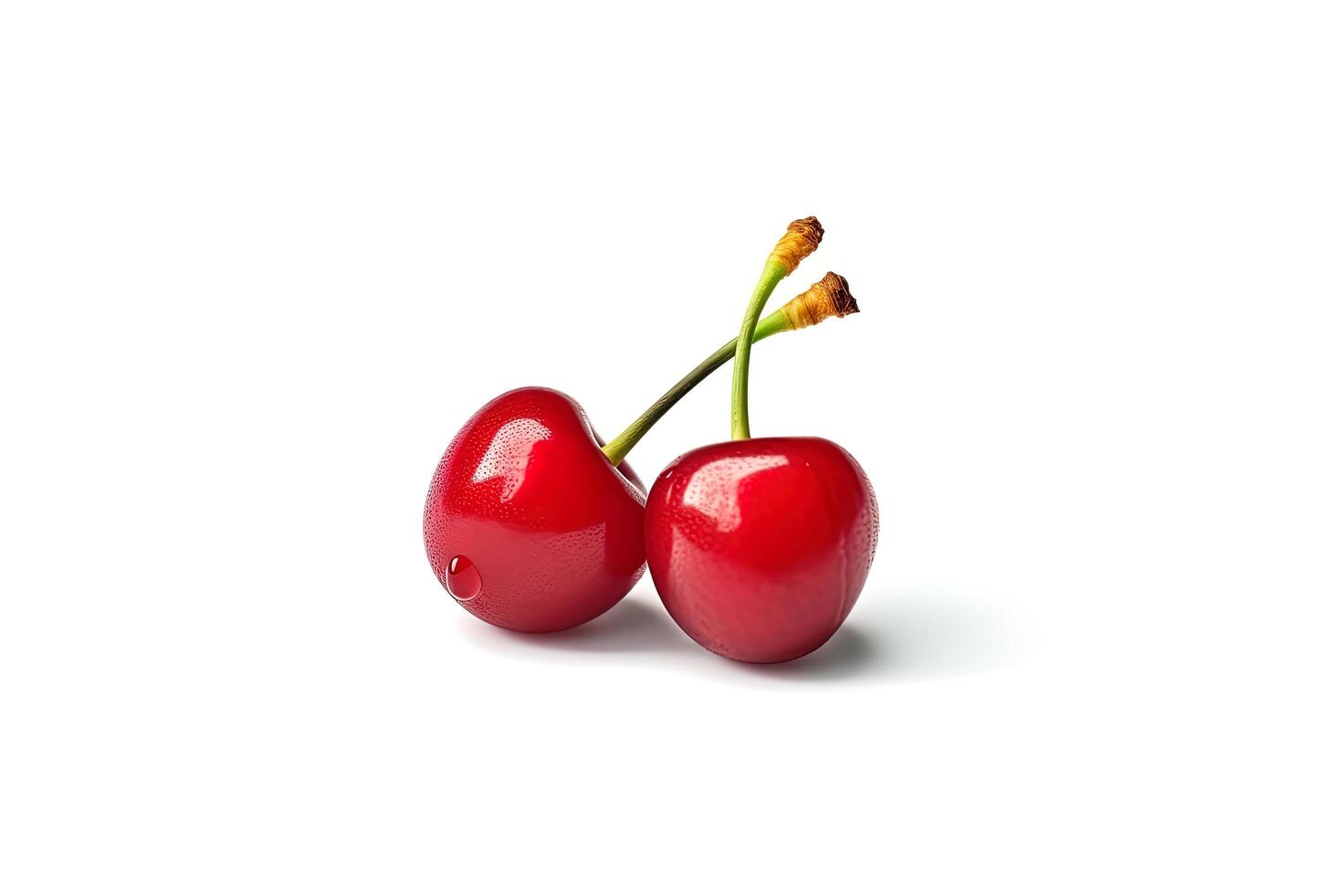 Delicious ripe sweet cherries on white background. photo