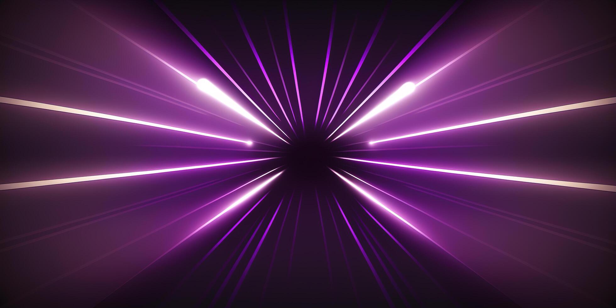 symmetrical purple tech neon light abstract background with lines and shapes. photo
