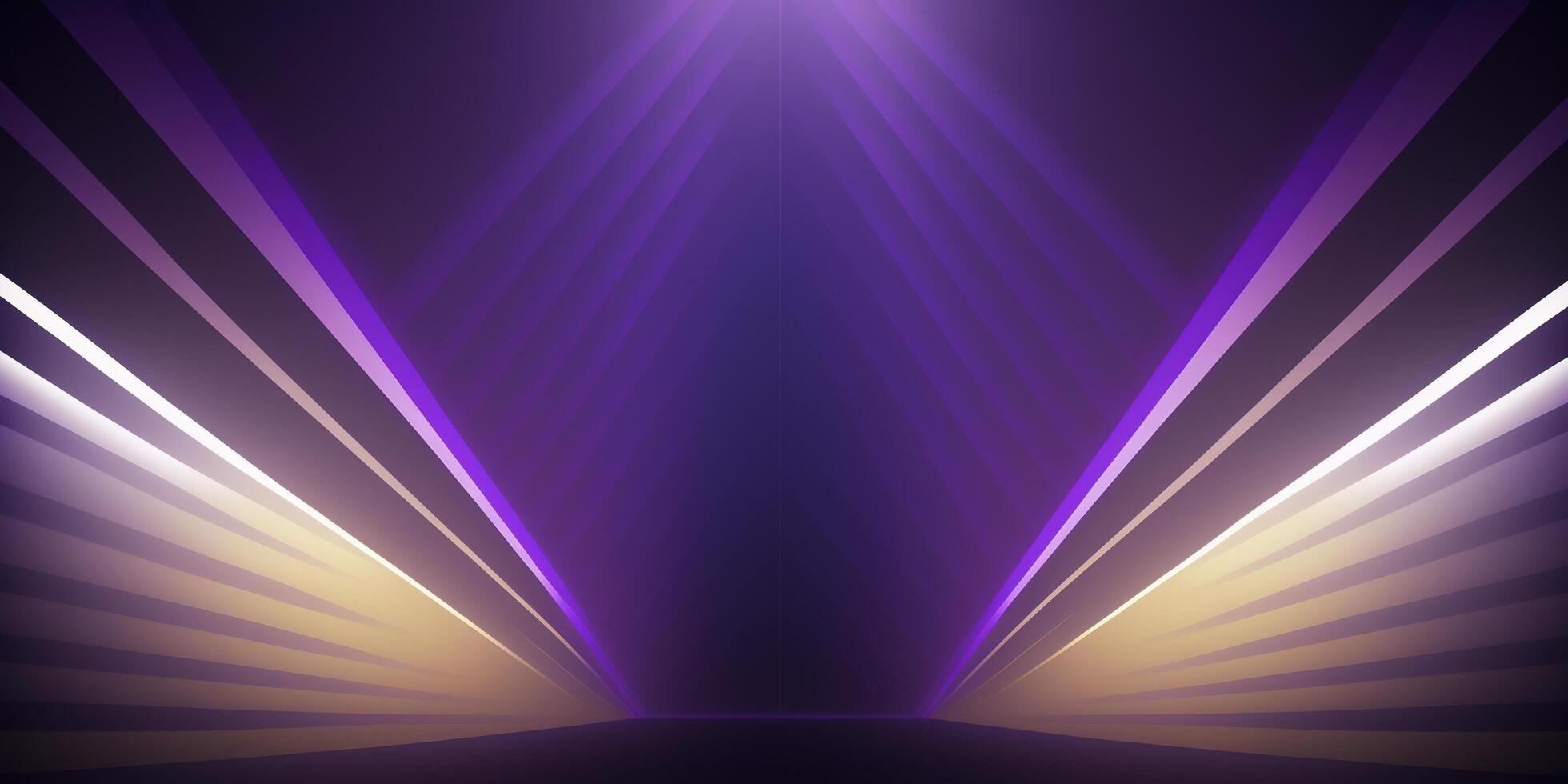 symmetrical purple tech neon light abstract background with lines and shapes. photo