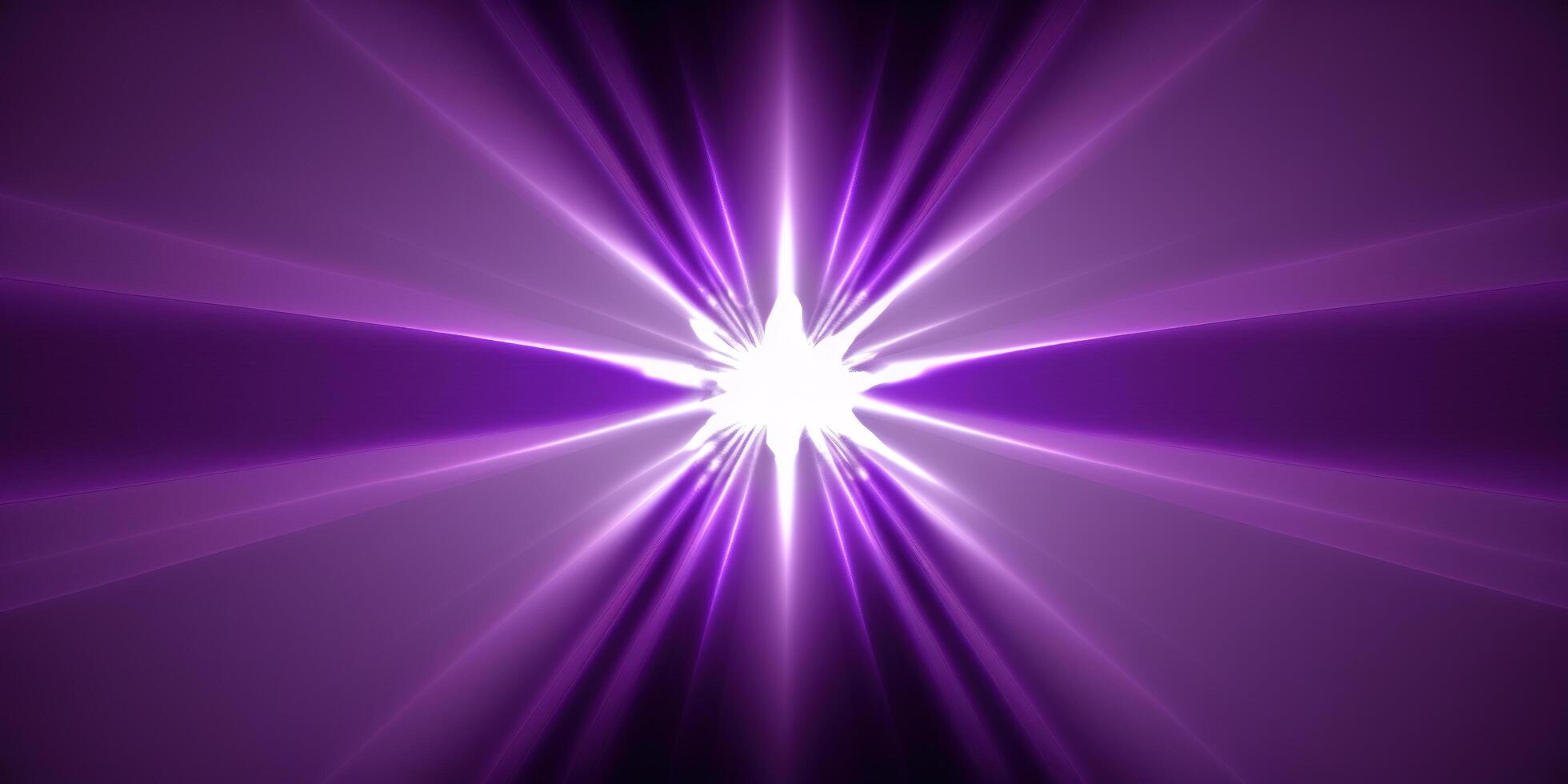 symmetrical purple tech neon light abstract background with lines and shapes. photo