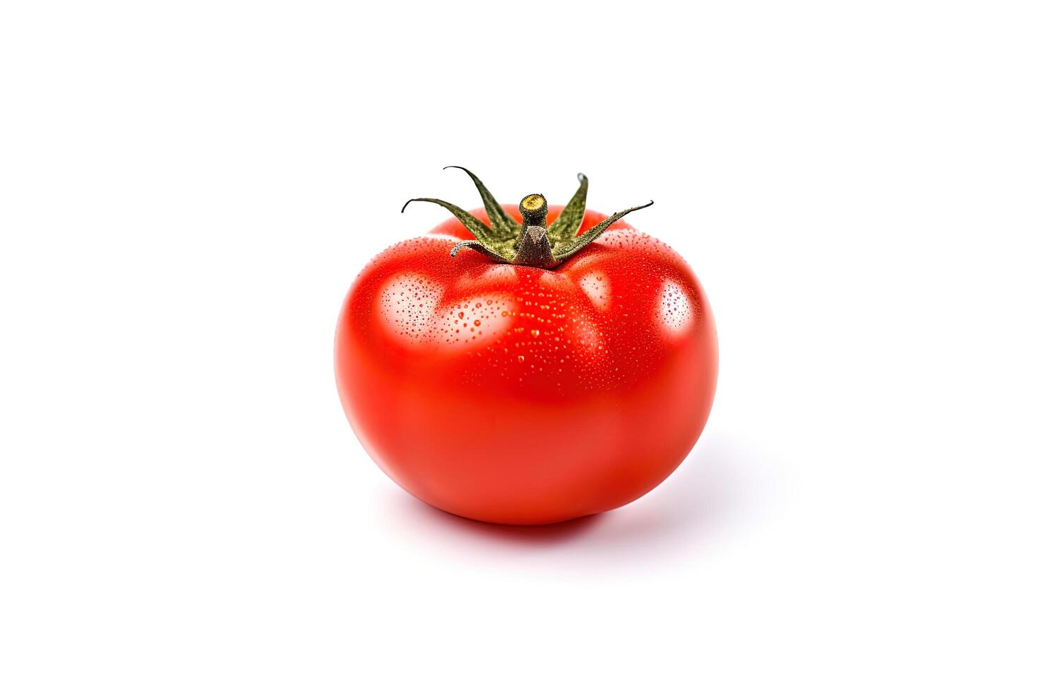 Fresh whole red tomato isolated on white background. photo