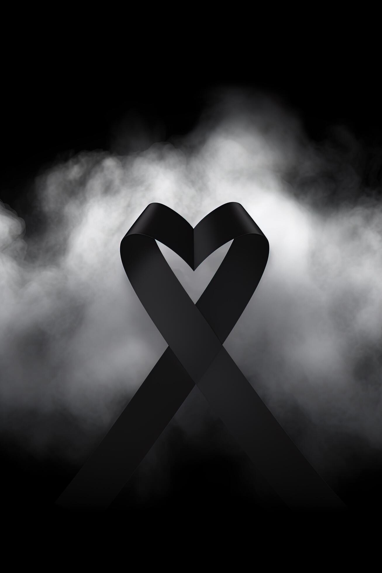 Black mourning ribbon with a dark background. AI Generated 23978368 Stock  Photo at Vecteezy