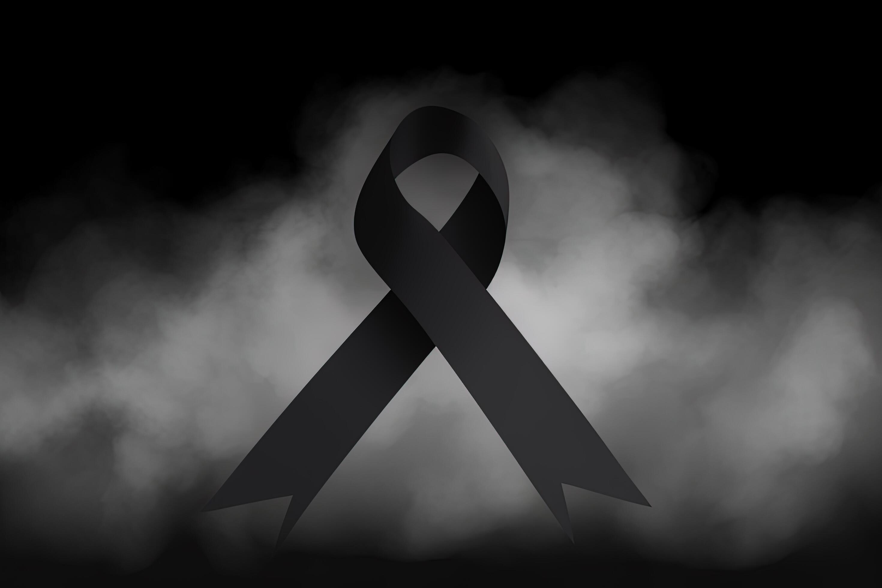 Black mourning ribbon with a dark background. AI Generated 23978368 Stock  Photo at Vecteezy