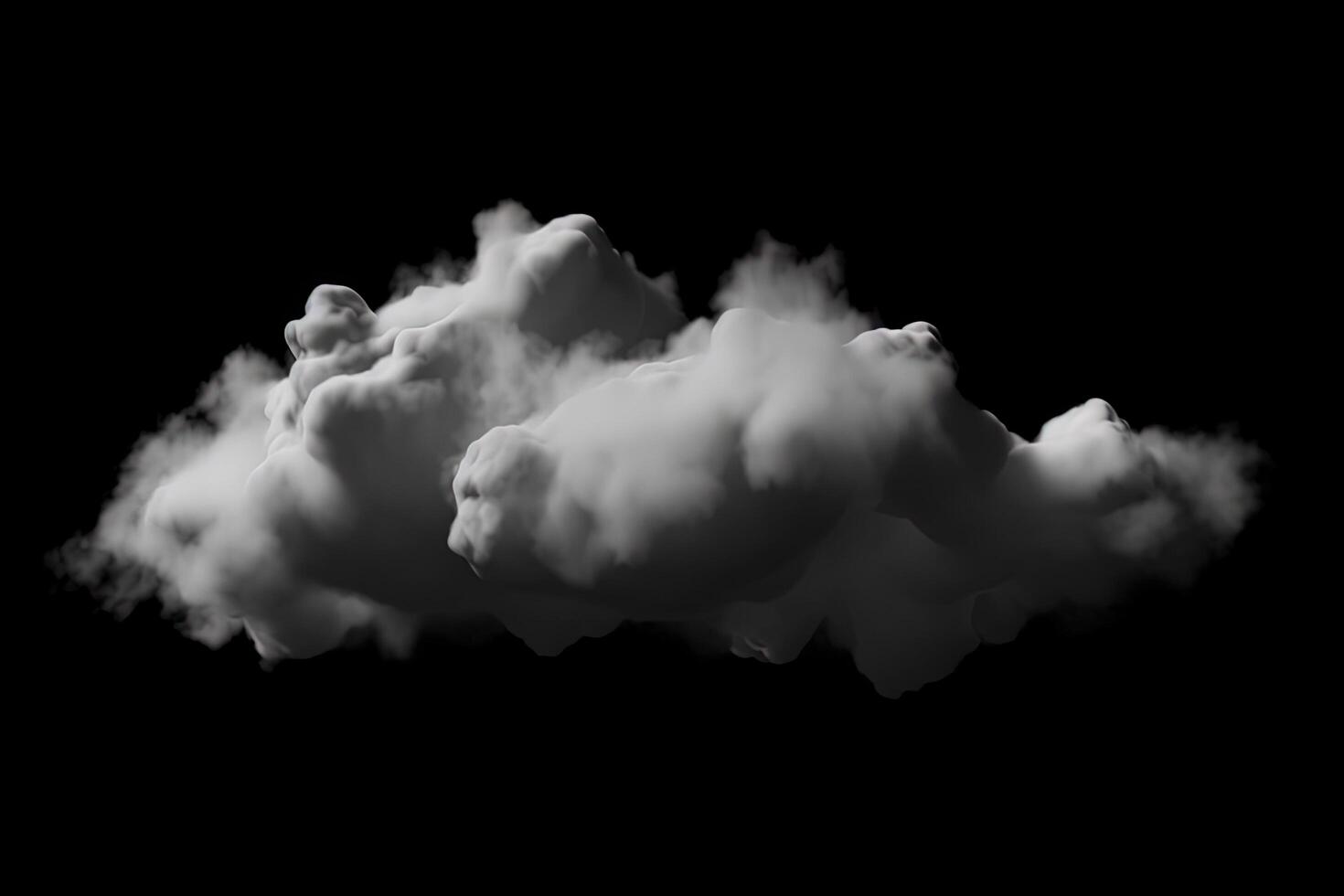 White cloud isolated on black background. photo