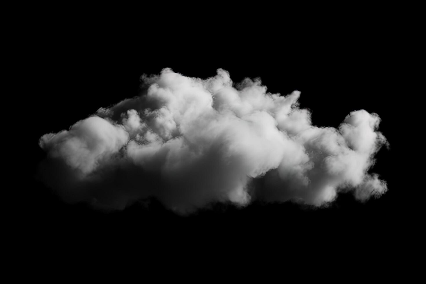 White cloud isolated on black background. photo