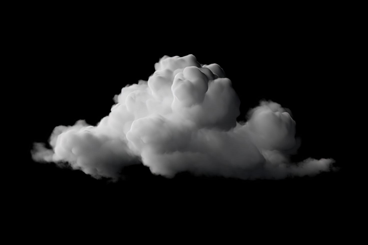 White cloud isolated on black background. photo