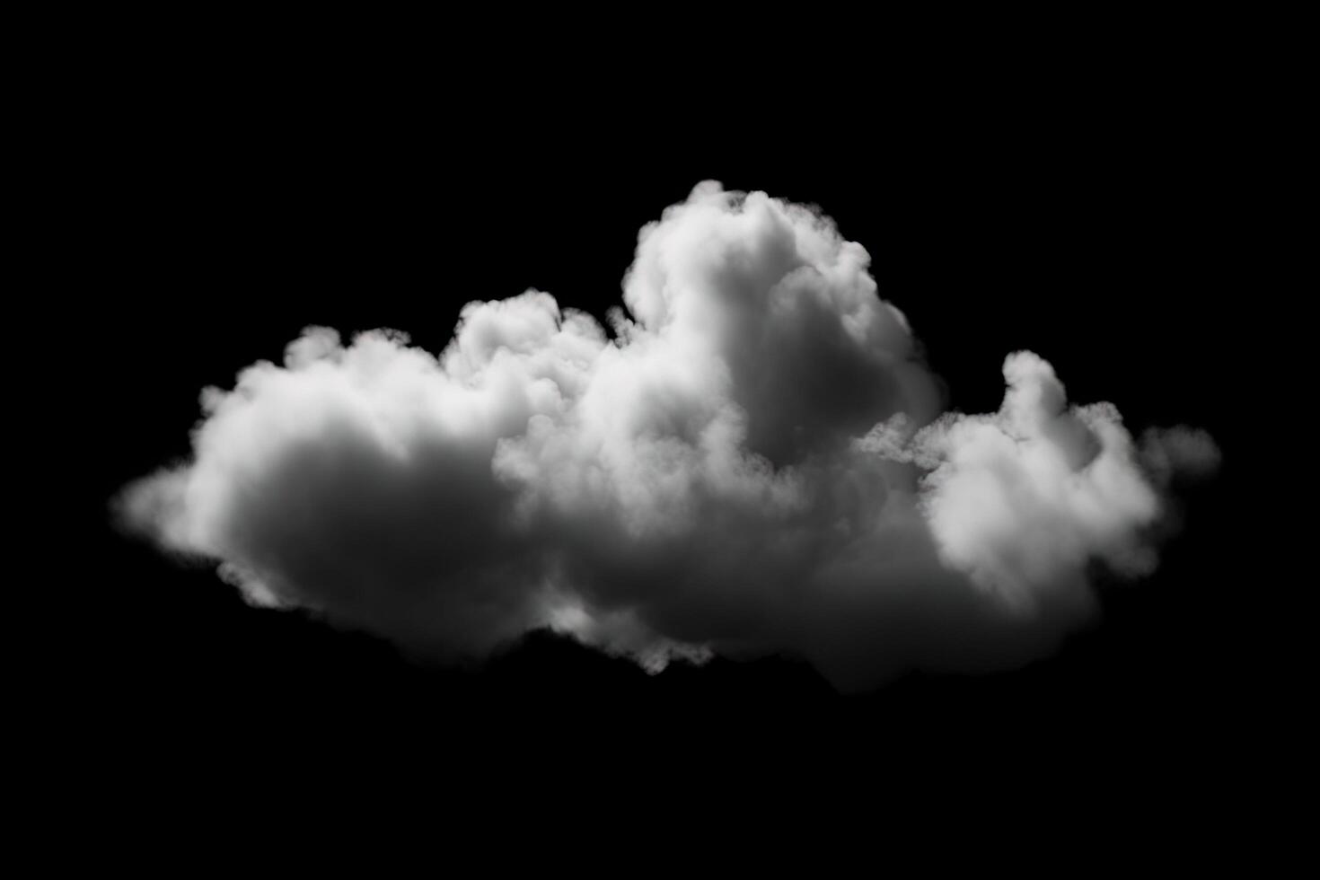 White cloud isolated on black background. photo