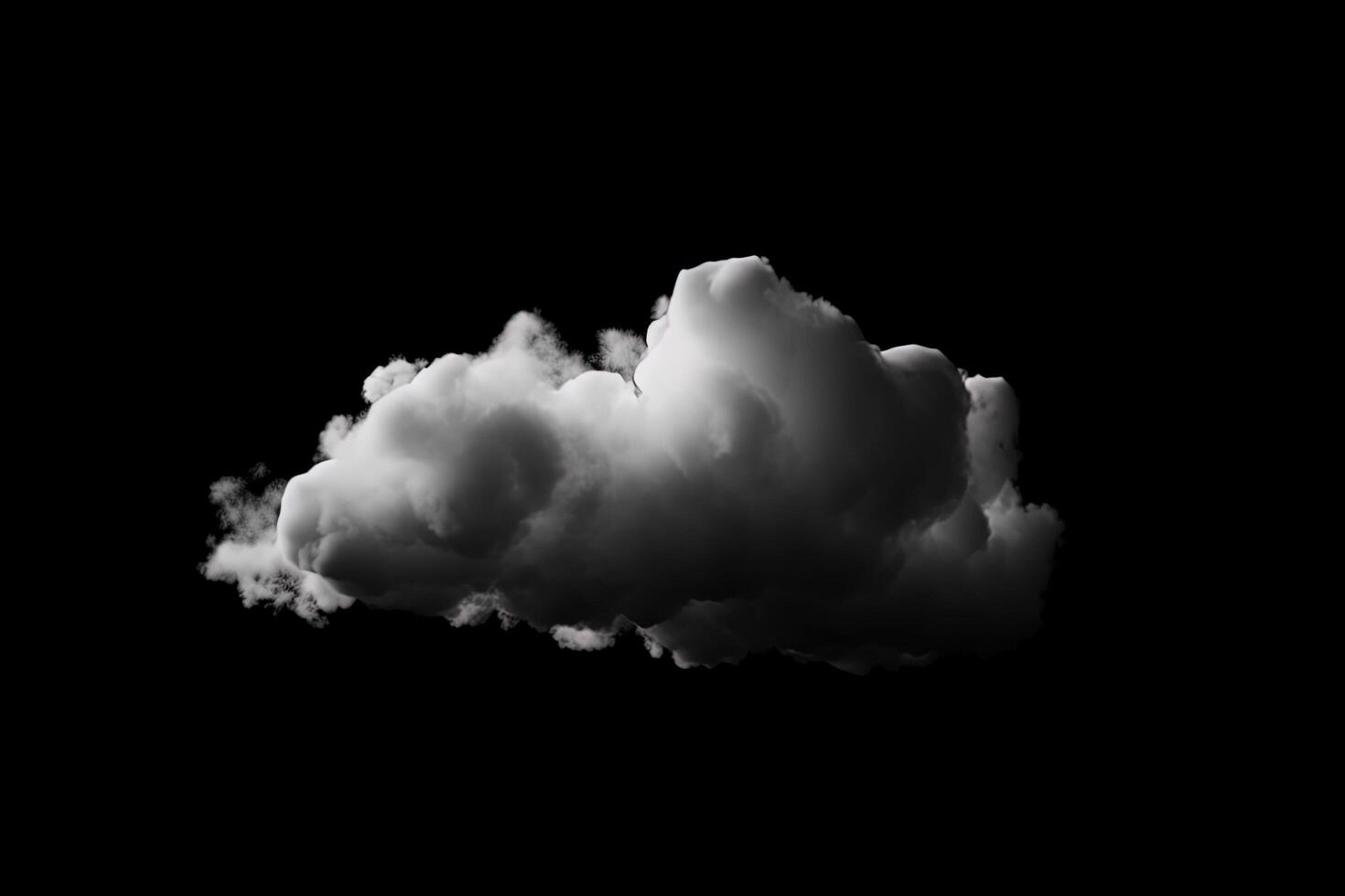 White cloud isolated on black background. photo