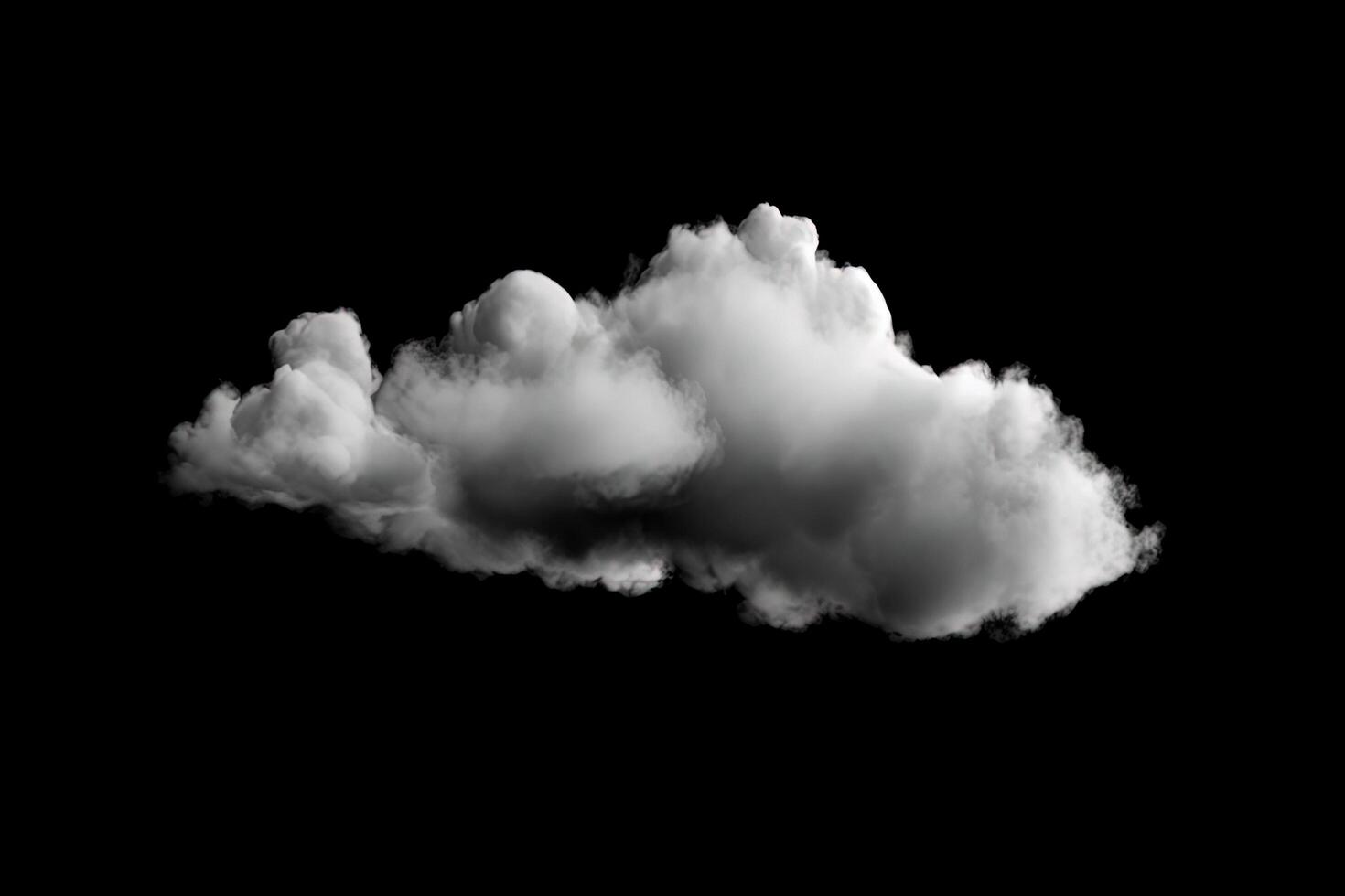 White cloud isolated on black background. photo