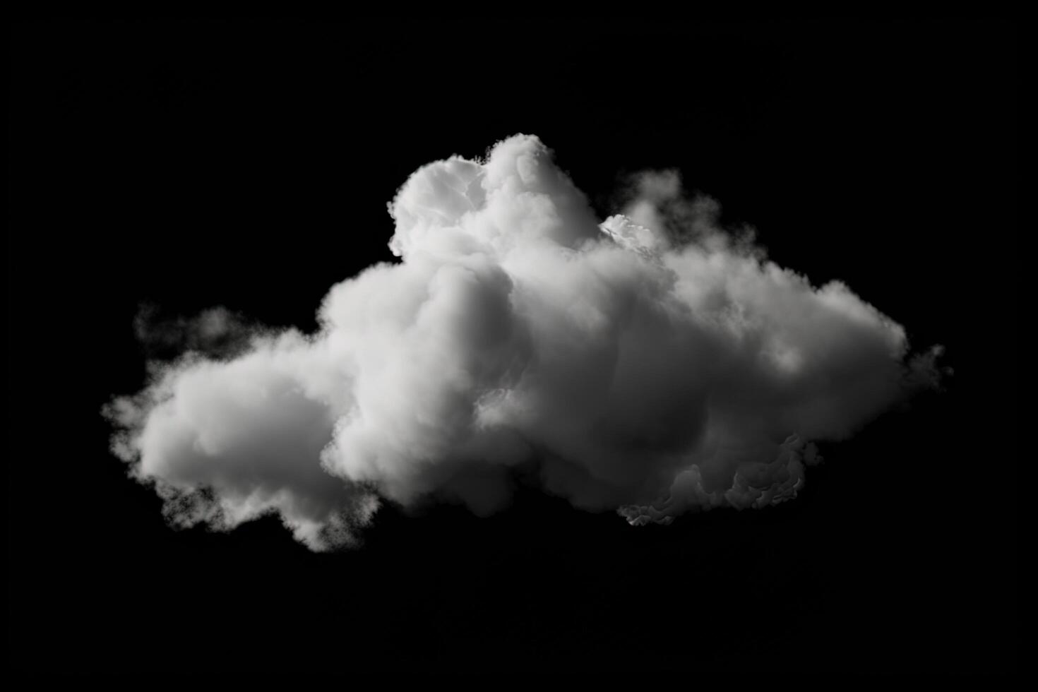 White cloud isolated on black background. photo