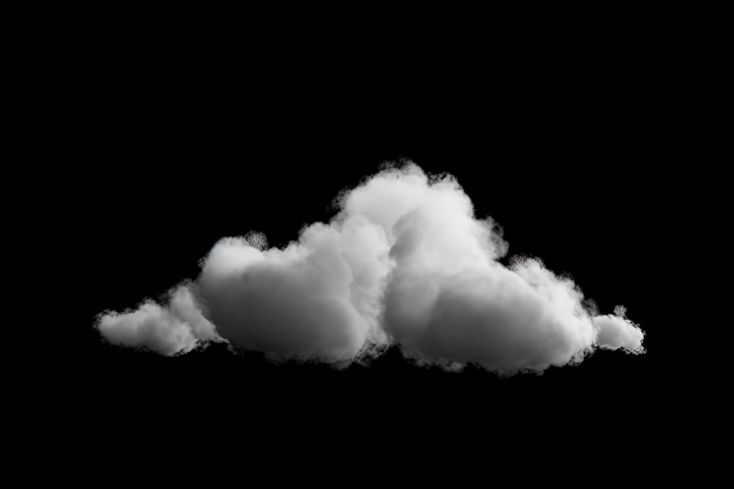 White cloud isolated on black background. photo