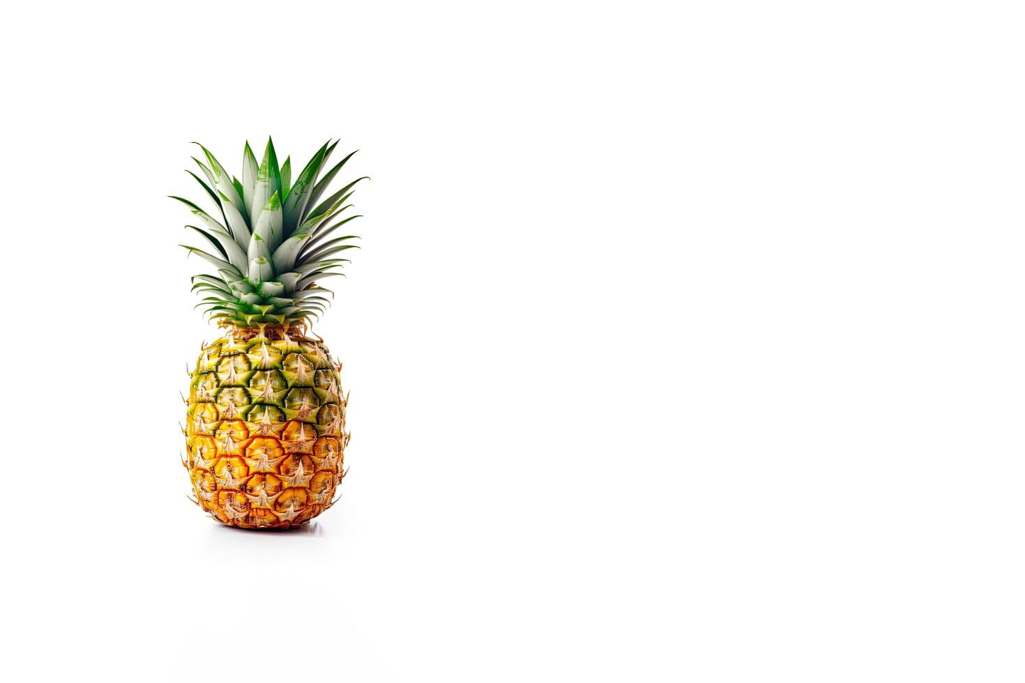 Fresh ripe pineapple isolated on white background with copy space. photo