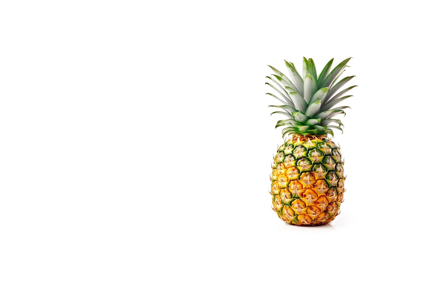 Fresh ripe pineapple isolated on white background with copy space. photo