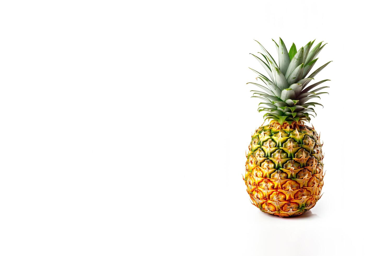Fresh ripe pineapple isolated on white background with copy space. photo