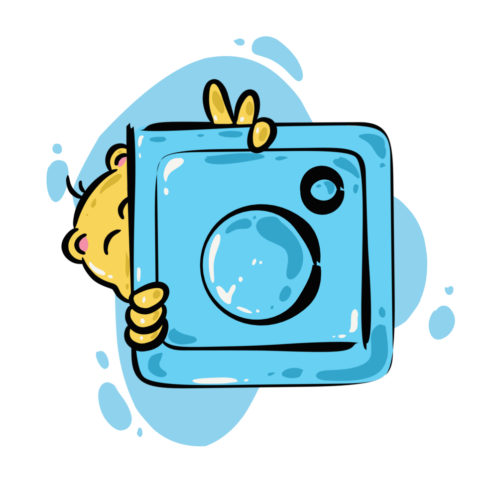 blauw schattig instagram icoon illustratie png