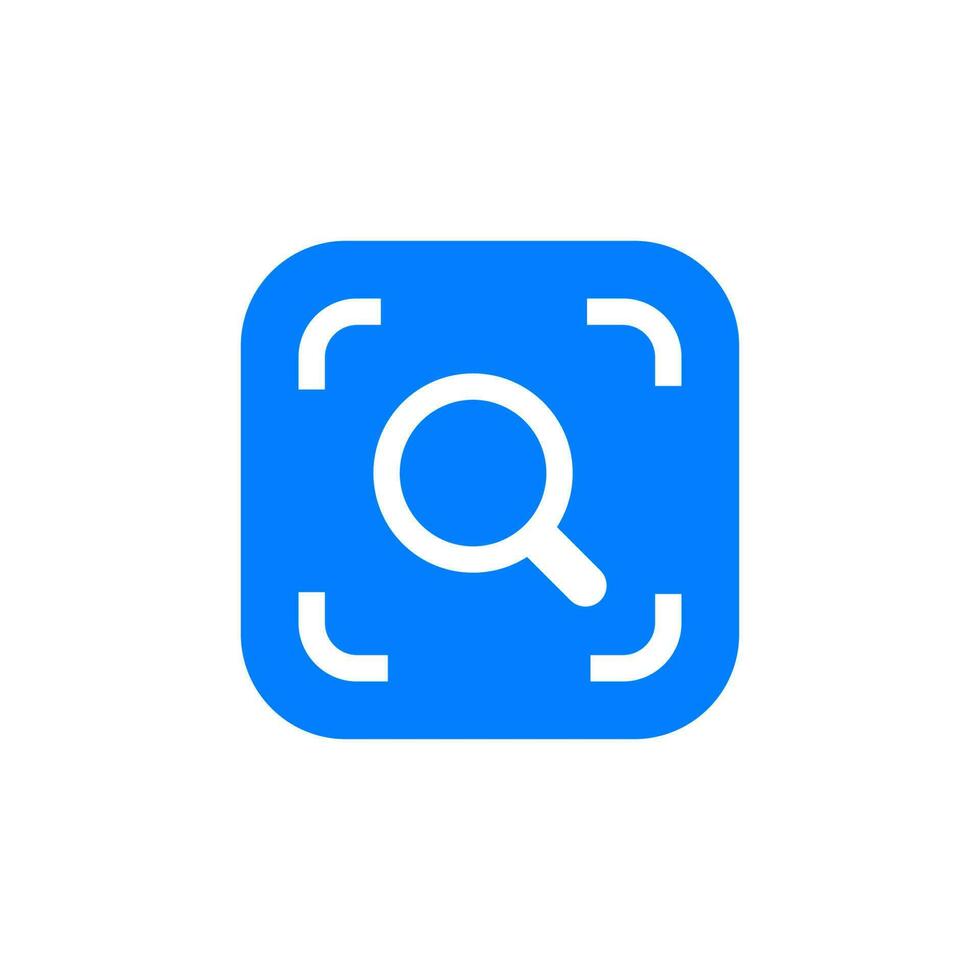 icon object search in blue box vector