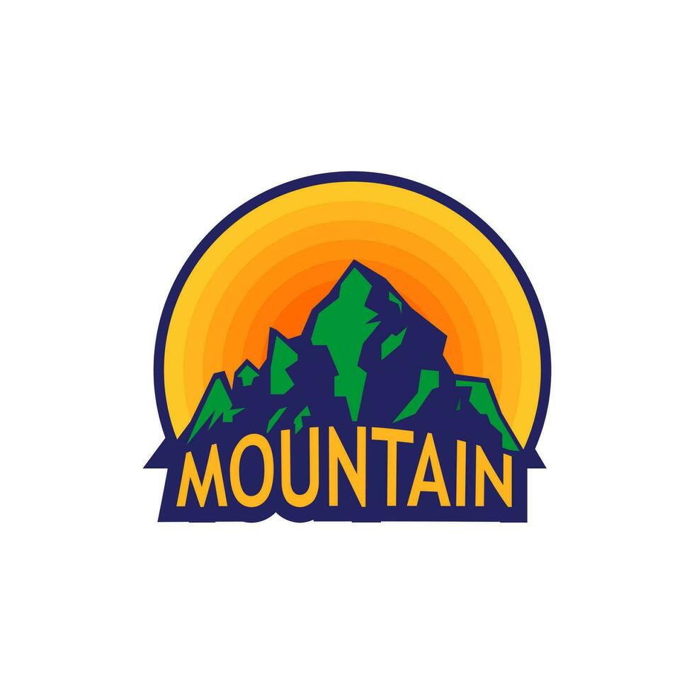 montaña viaje emblemas cámping al aire libre aventuras emblemas, insignias y logo parches montaña turismo, senderismo. bosque acampar etiquetas en Clásico estilo vector